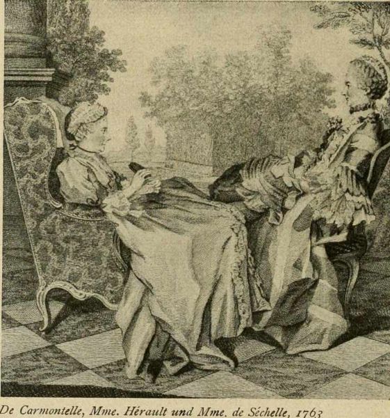 104. De Carmontelle, Mme. Hérault und Mme. de Séchelle, 1763