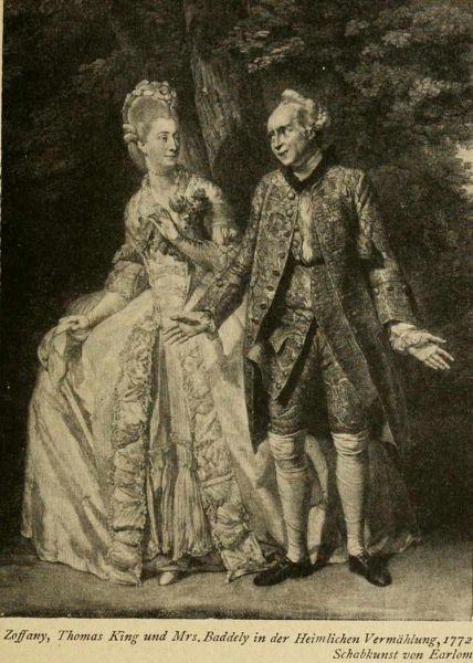 133. Zoffany, Thomas King und Mrs. Baddely in der Heimlichen Vermählung, 1772