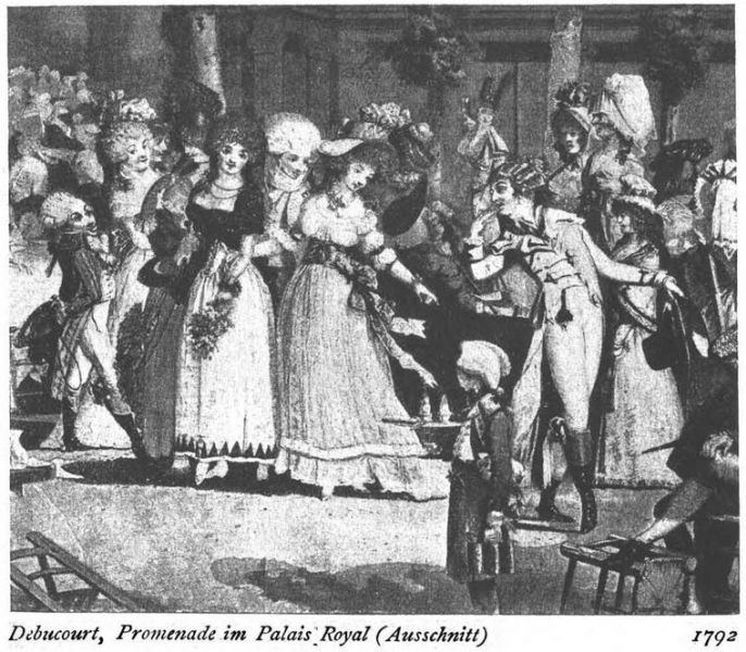007 Debucourt, Promenade im Palais Royal (Ausschnitt) 1792