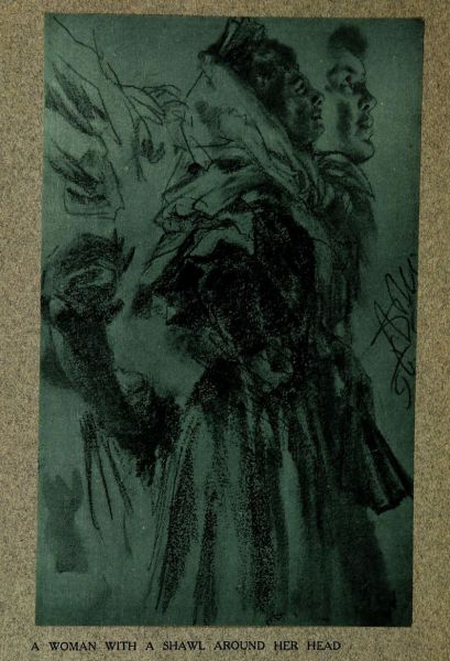 1. A WOMAN WITH A SHAWL AROUND HEAD