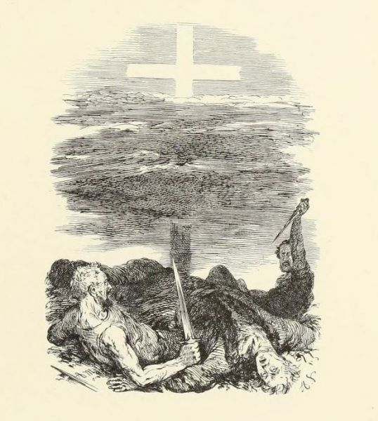 8. Vignette zu dem Aufsatz: „Vom Aberglauben und von der Religion“. Geschnitten von A. VOGEL. 