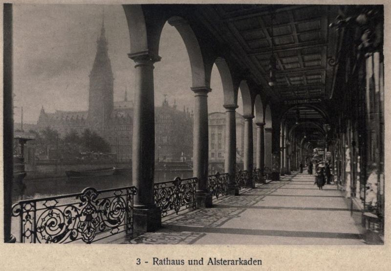 Hamburg 003 Rathaus und Alsterarkaden