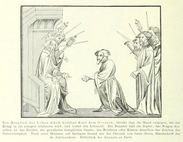 016 Ein Mitglied des hohen Adels huldigt Karl dem Großen
