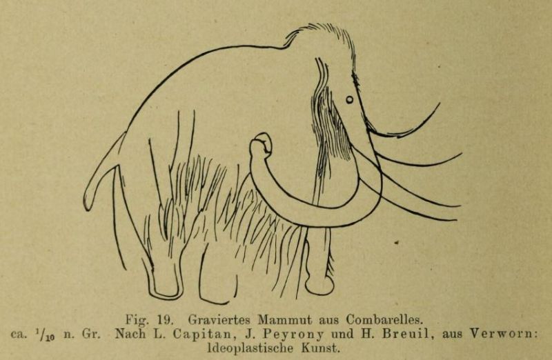 019 Graviertes Mammut aus Combarelles