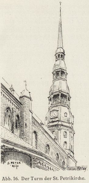 016 Riga, Der Turm der St. Petrikirche