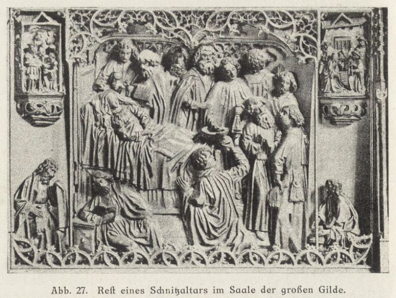 027 Riga, Rest eines Schnitzaltars im Saale der großen Gilde