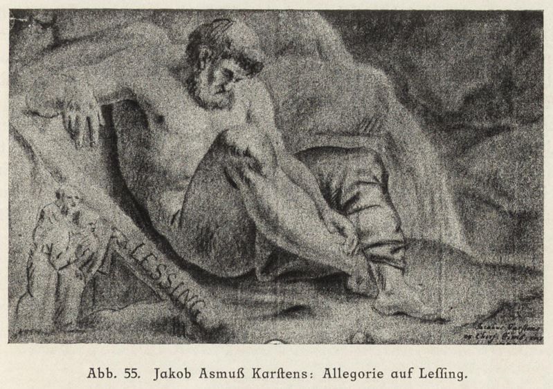 055 Jakob Asmuß Karstens, Allegorie auf Lessing