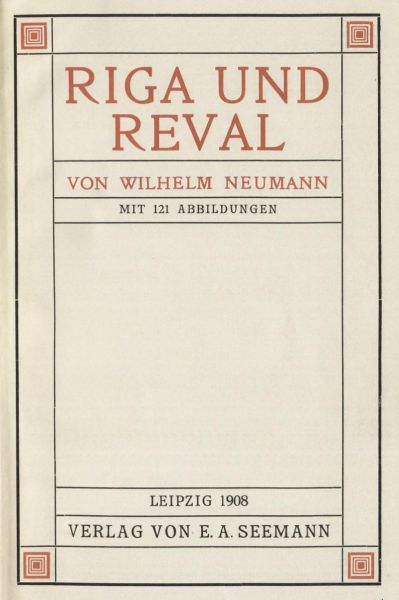 Riga und Reval Titelblatt