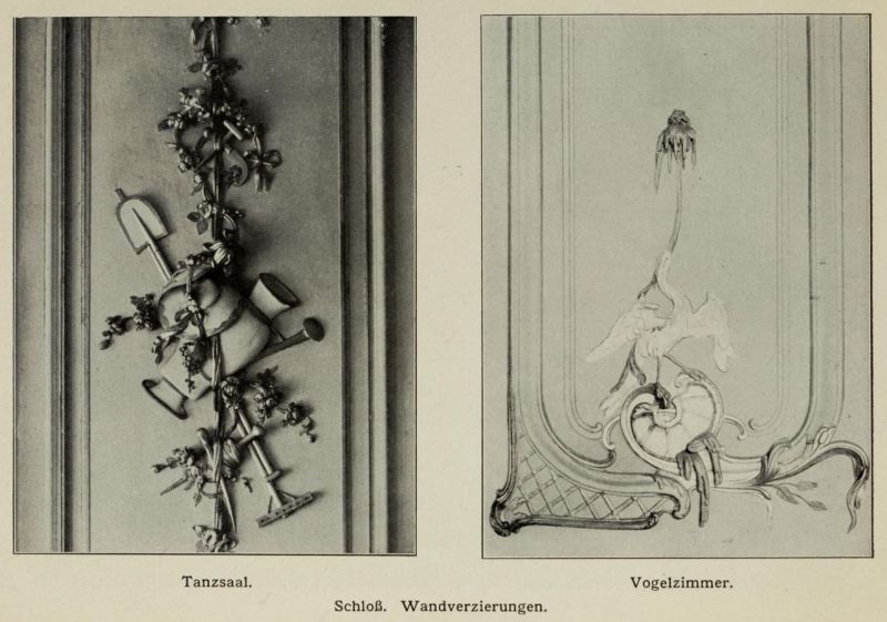 Wilhelmstal 043. Schloss, Wandverzierungen, Tanzsaal, Vogelzimmer
