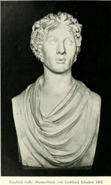 Friedrich Gilly, Marmorbüste von Gottfried Schadow 1802.