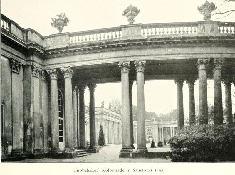 Knobelsdorf, Kolonnade in Sanssouci 1745.