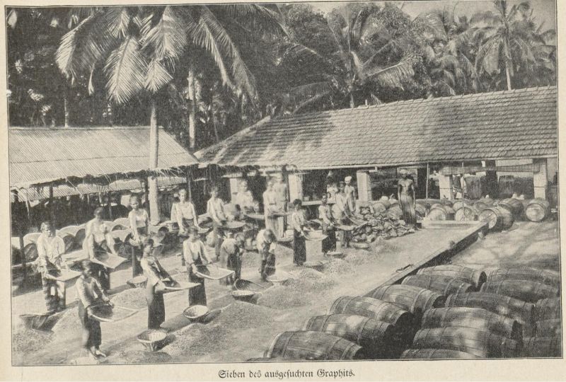 Ceylon, Sieben des ausgesuchten Graphits