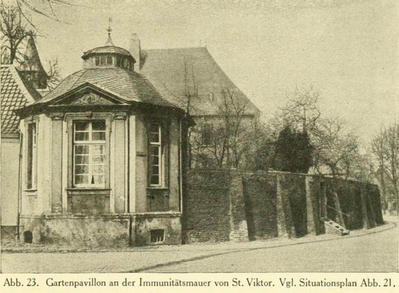 Abb. 23. Gartenpavillon an der Immunitätsmauer von St. Viktor. Vgl. Situationsplan Abb. 21.