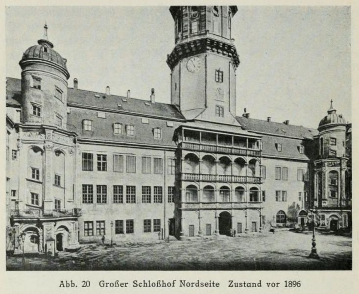 020 Dresden Großer Schlosshof Nordseite Zustand vor 1896