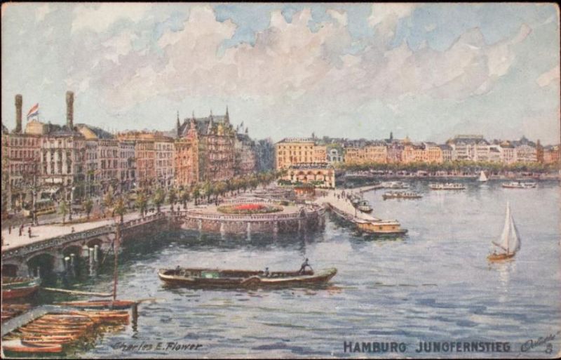 Hamburg, Jungfernstieg, Flower, Charles (1871-1951)