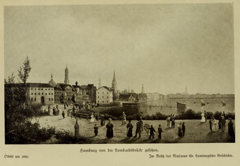 Hamburg von der Lombardsbrücke gesehen