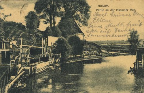 Husum, Husumer Aue, Postkarte