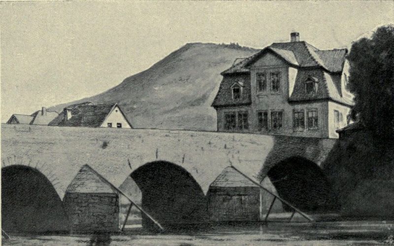 07 Saalebrücke mit dem ehemaligen Gasthof Zur Tanne in Jena