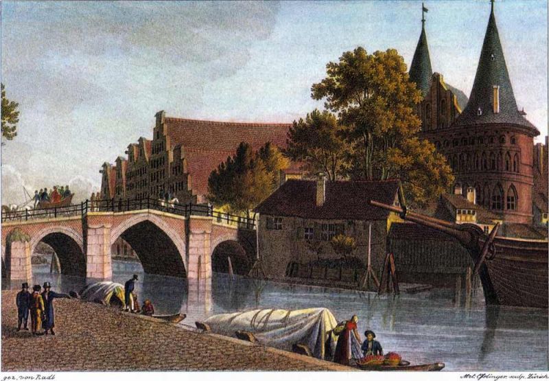 Lübeck - Holstenbrücke um 1820