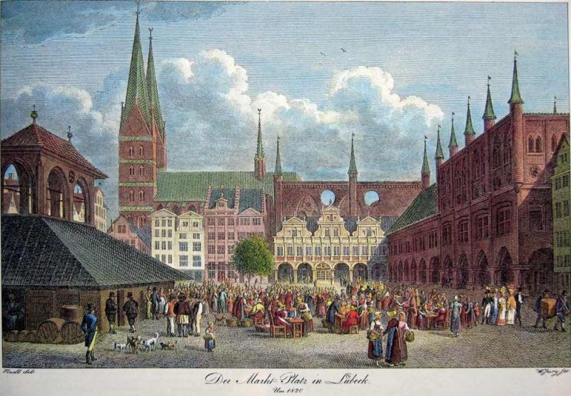 Lübeck - Marktplatz um 1820