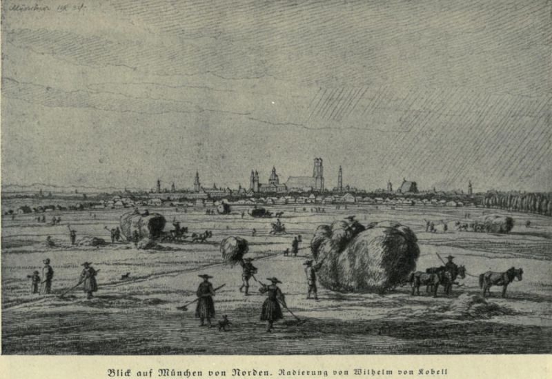Blick auf München von Norden - W. von Kobell
