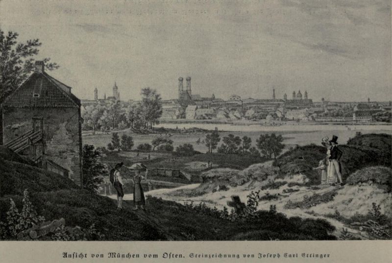 Anscicht von München vom Osten. - J. C. Ettinger 