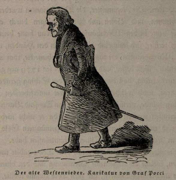 Der alte Westenrieder - Karikatur von Graf Pocci