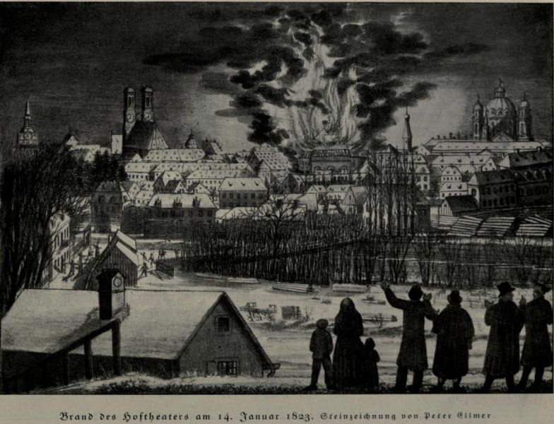 München - Brand des Hoftheaters am 14. Januar 1823 - Peter Ellmer