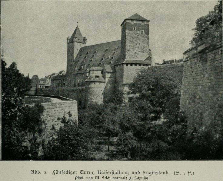 Fünfeckiger Turm, Kaiserstallung und Luginsland