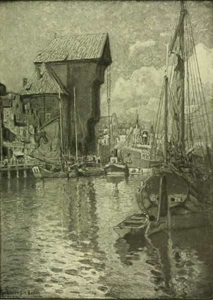 Danzig — The Crane Gate. Painted by Alfred Scherres. 
