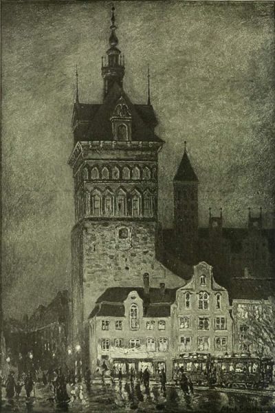 Danzig — The Stock Tower. Painted by Alfred Scherres. 