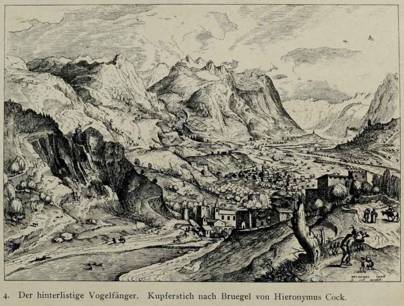 004. Der hinterlistige Vogelfänger. Kupferstich nach Bruegel von Hieronymus Cock