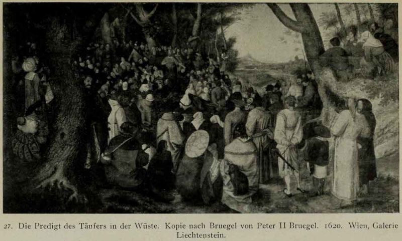 027. Die Predigt des Täufers in der Wüste. Kopie nach Bruegel von Peter II Bruegel. 1620. Wien, Galerie Liechtenstein