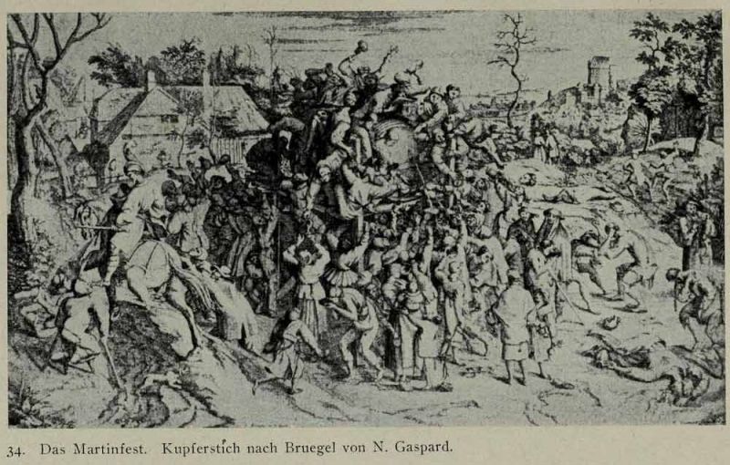 034. Das Martinsfest. Kupferstich nach Bruegel von N. Gaspard