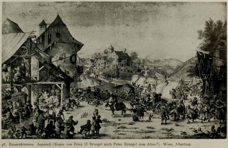 046. Bauernkirmes. Aquarell (Kopie von Peter II Bruegel nach Peter Bruegel dem Alten?). Wien, Albertina 78 