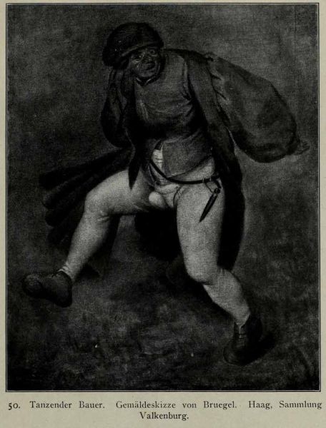 050. Tanzender Bauer. Gemäldeskizze von Bruegel. Sammlung Yalkenhurg, Haag 83 
