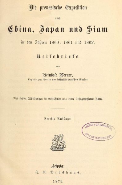 Die preußische Expedition nach China, Japan und Siam Titel