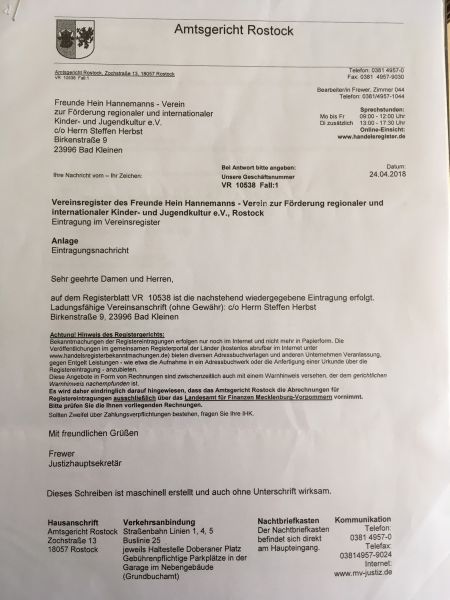 Freunde Hein Hannemanns Amtsgericht