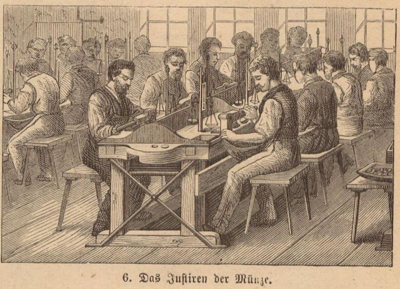 Berlin Münze 06 Das Justieren der Münze