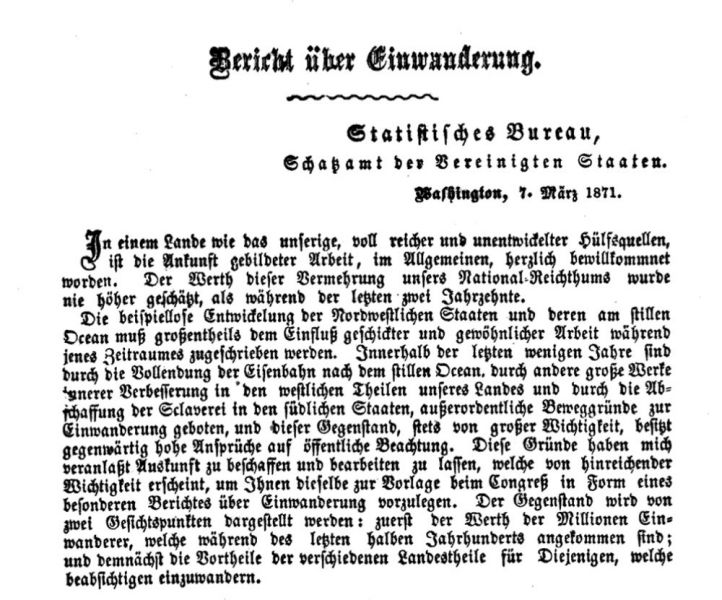 Bericht über Einwanderung