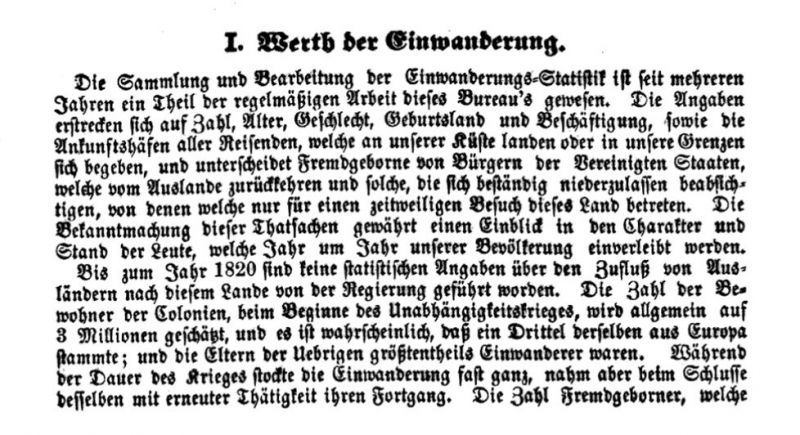 I. Wert der Einwanderung