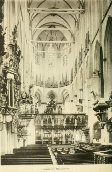 Lübeck. Inneres der Marienkirche