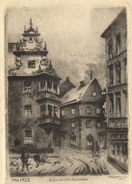 Mainz - Erker des alten Gymnasiums