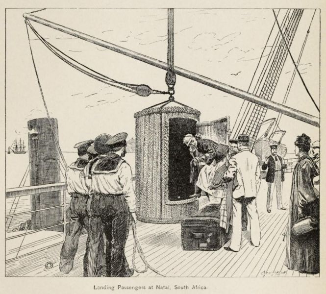 Passagier gehen von Bord in Nata, Süd Afrika