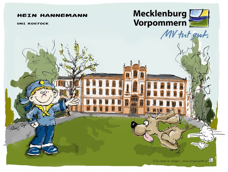 Hein Hannemann, vor der Universität Rostock