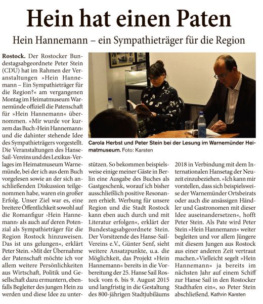 Hein Hannemann, hat einen Paten, Peter Stein