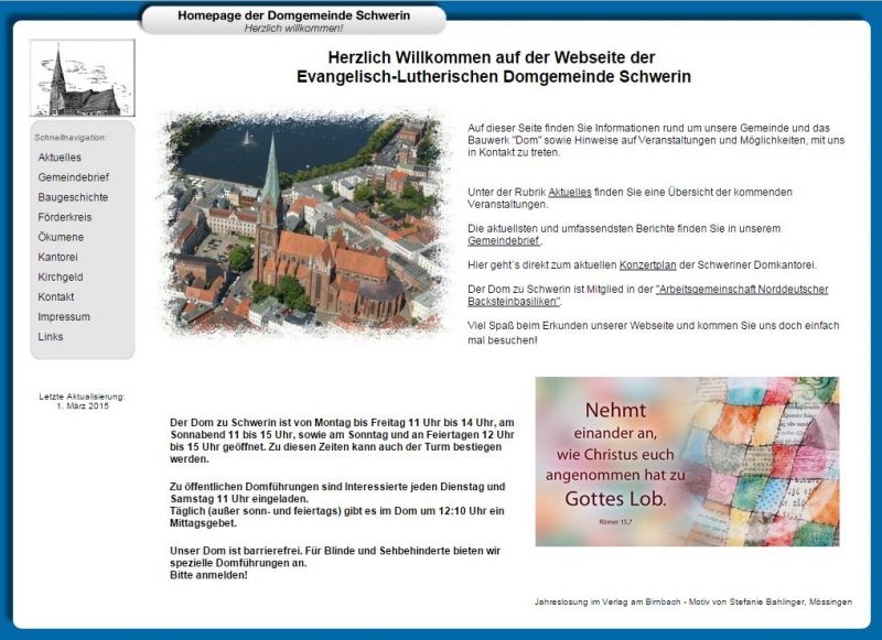 Schwerin, Domgemeinde, Internetseite