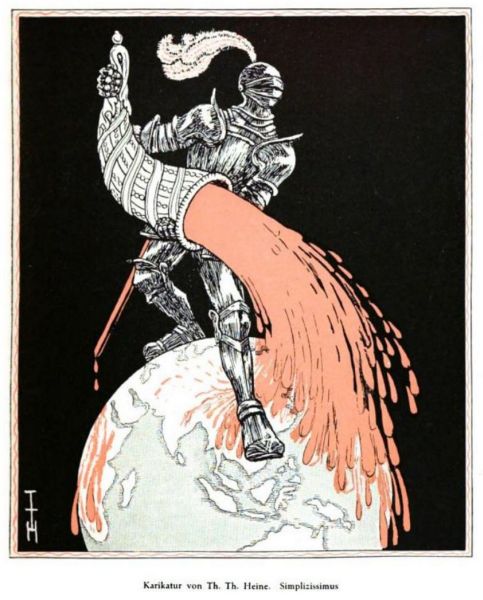 B002 Karikatur von Th. Th. Heine. Simplizissimus