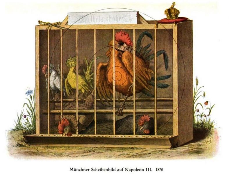 B013 Münchner Scheibenbild auf Napoleon III. 1870