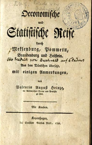 &Ouml;konomische und Statistische Reise Original-Titelblatt.